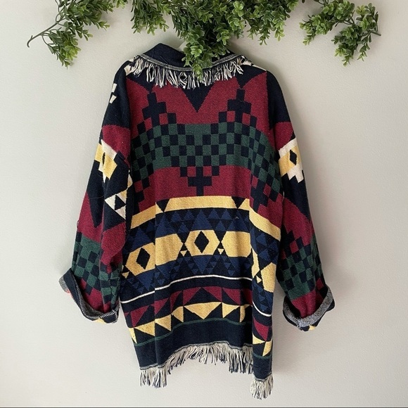 Vintage Tapestry Cardigan Blanket Coat sz OS - Picture 5 of 7